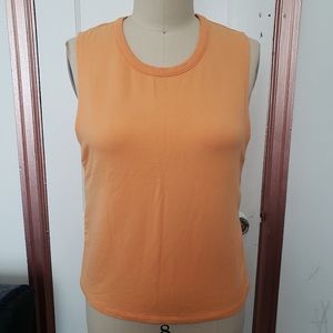 Athleta Orange Side Zip Mesh Workout Tank